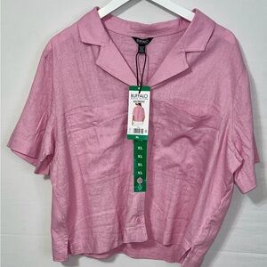 Buffalo Linen Blend Light Pink Button Down Shirt XL NWT